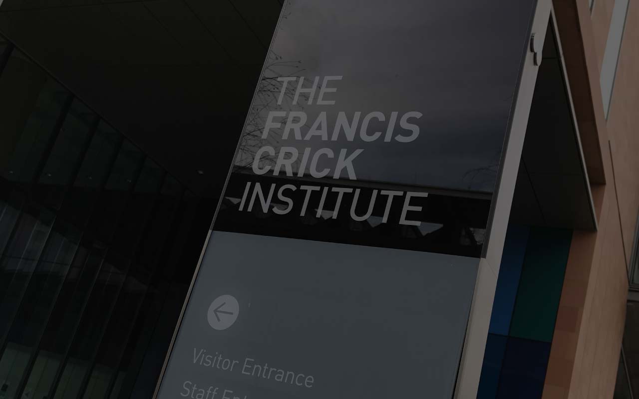 Bespoke architectural signage at the Francis Crick Institute