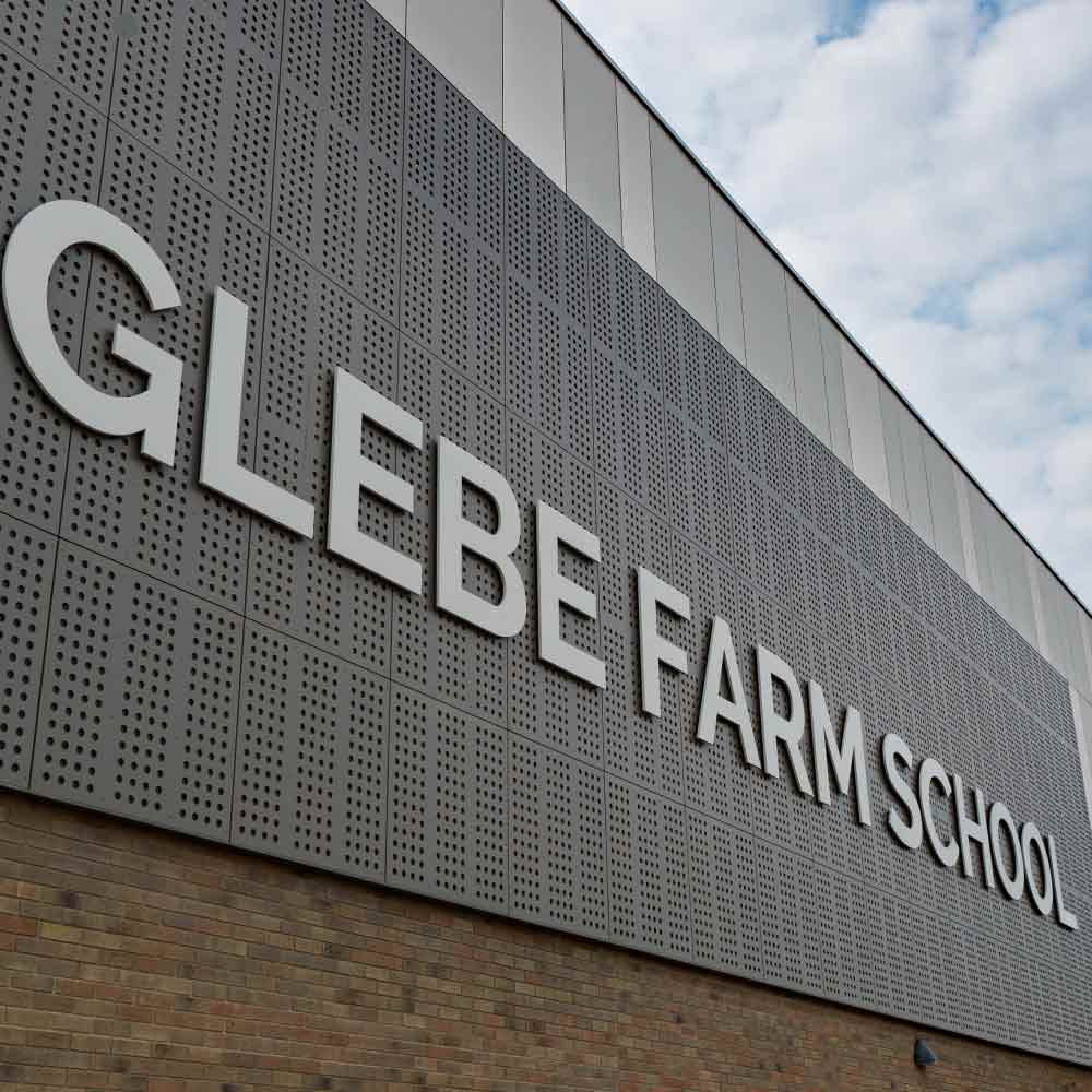 Glebe Farm School External Aluminium sign