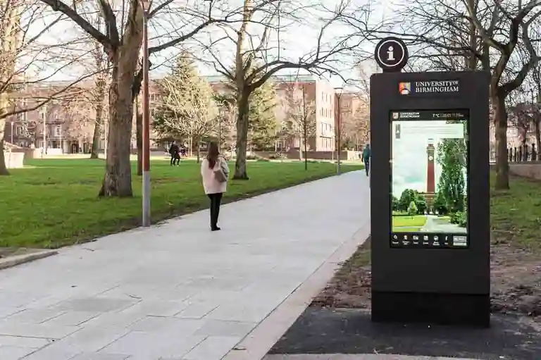 Bespoke external totem signage at the University of Birmingham