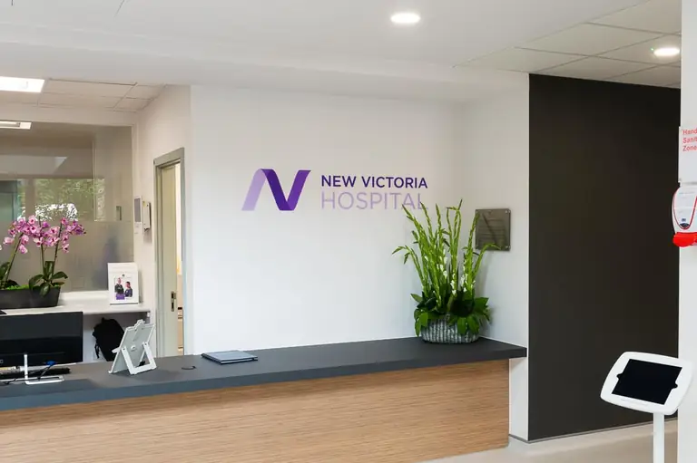 New Victoria Hospital Internal Logo Sign